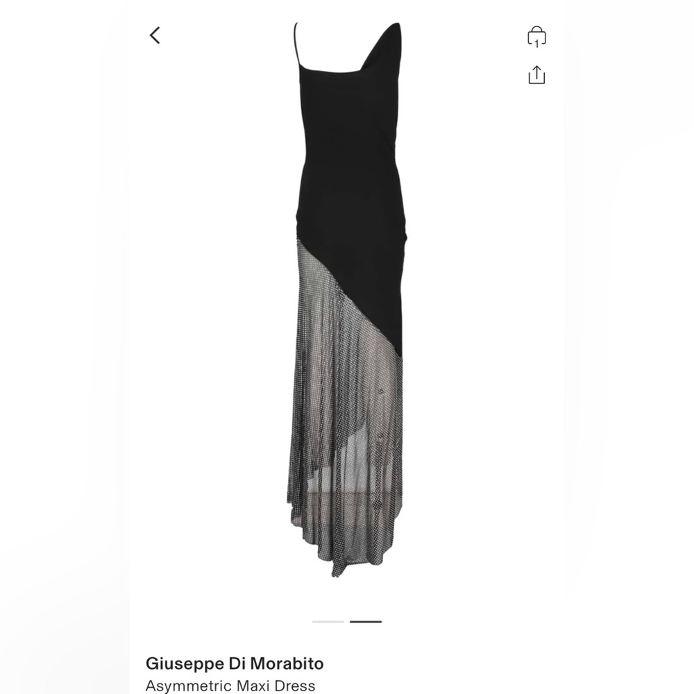 Giuseppe Di Morabito black dress with silver rhinestone mesh.